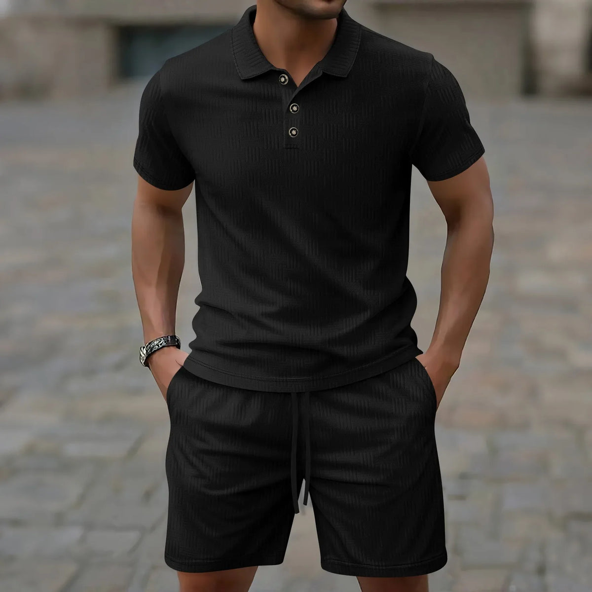 Men's summer two-piece set, alternate view