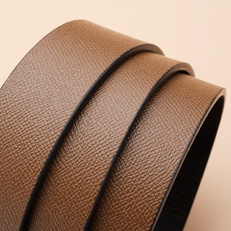 Cosimo | Automatic Ratchet Belt, brown strap texture detail