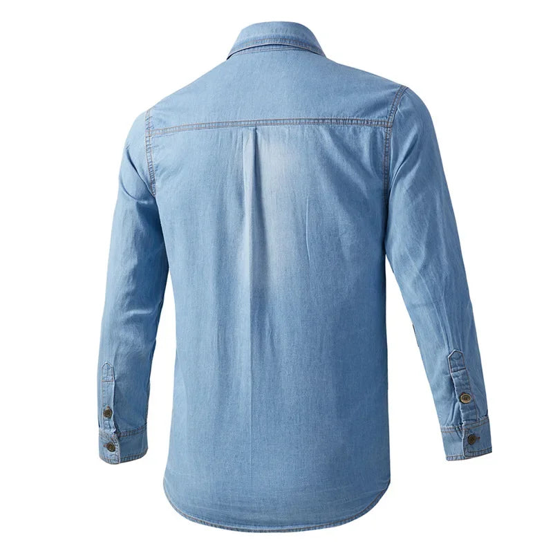 Dante men's elegant denim shirt, additional view