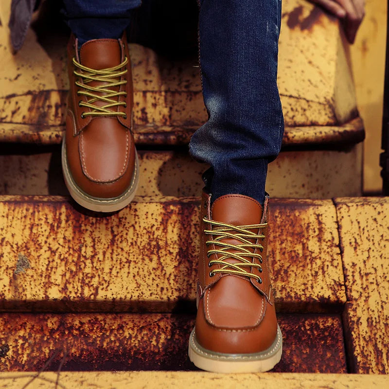 Paolo men's retro leather boots, view 7