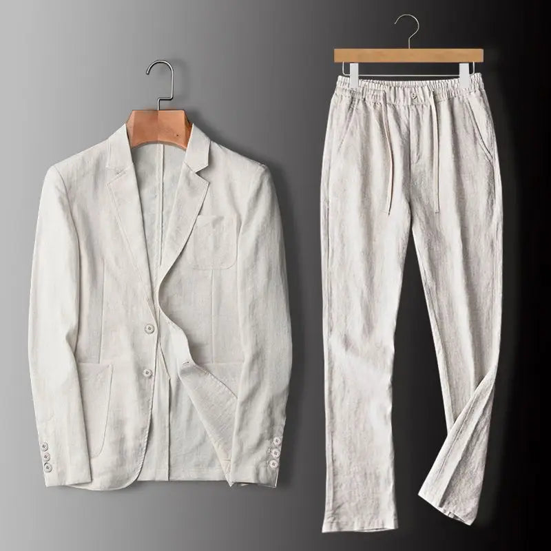 Marcello men's elegant linen two-piece set, view 4