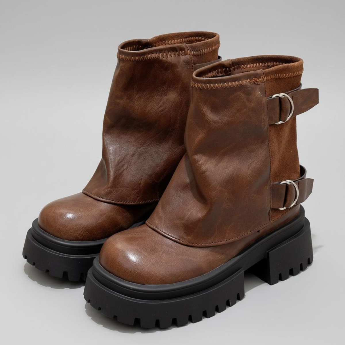 Elena Buckle Lug Boots – women's shoes, view 2