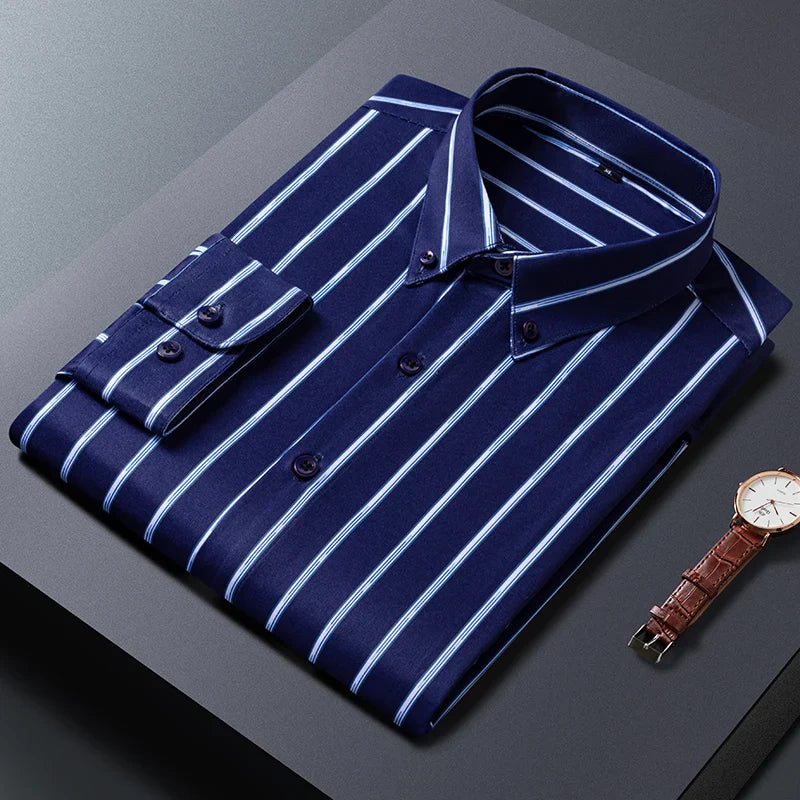 Men's elegant striped shirt, additional view