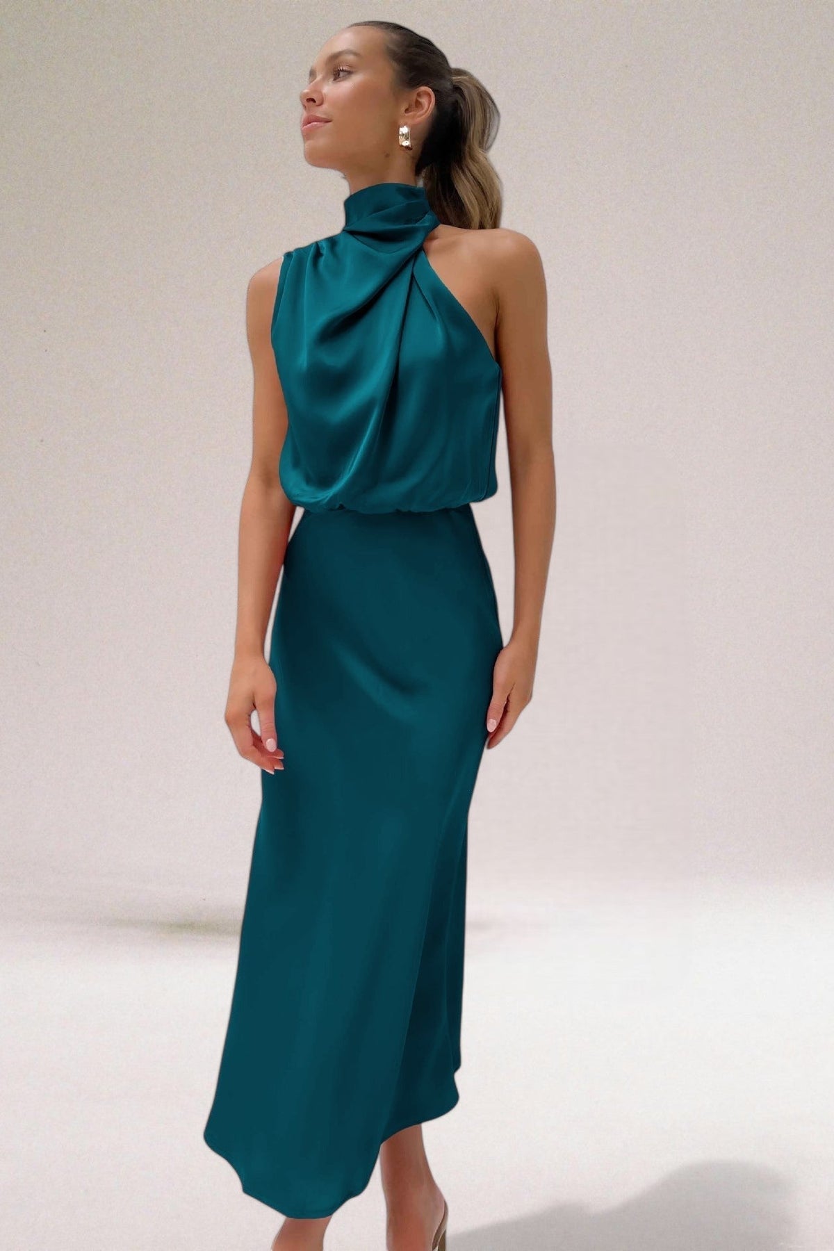 ELARA Elegant Satin Evening Dress – women's dresses, view 2