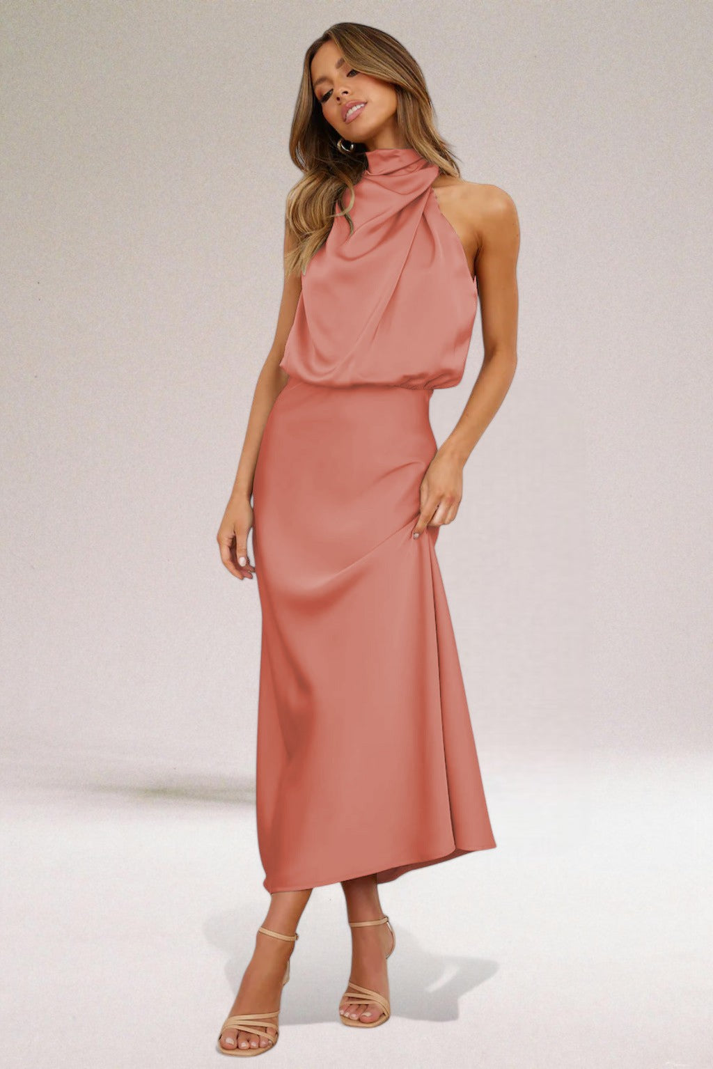 ELARA Elegant Satin Evening Dress – women's dresses, view 3