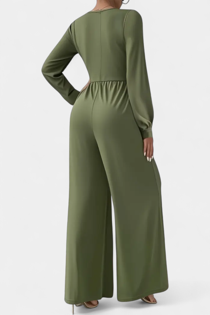 Eudora Chic V Neck Tailored Jumpsuit – women's jumpsuits, view 3