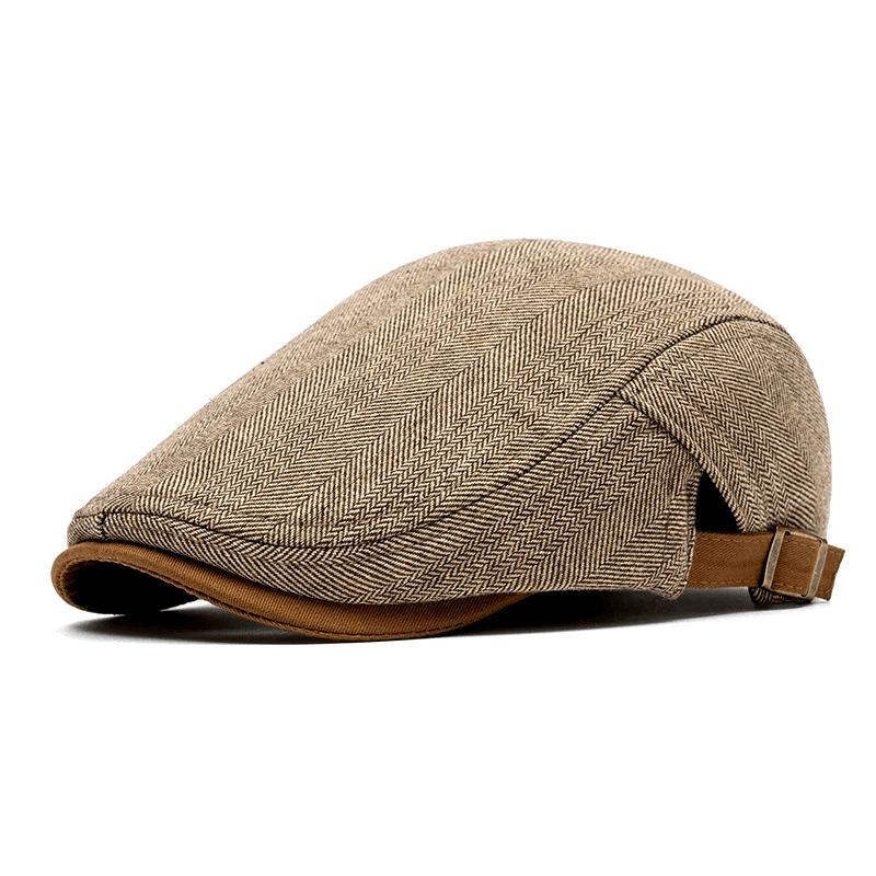 Fabio Herringbone Flat Cap