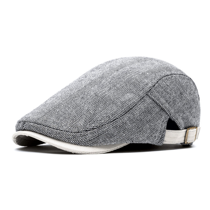 Fabio Herringbone Flat Cap