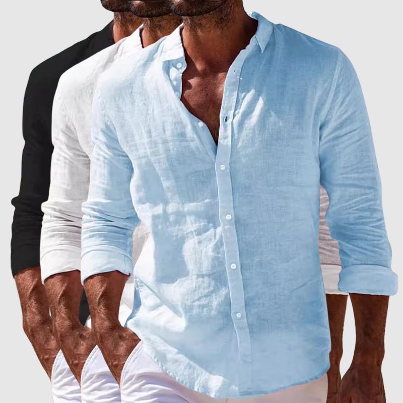 Fabio men's elegant linen shirt, alternate view