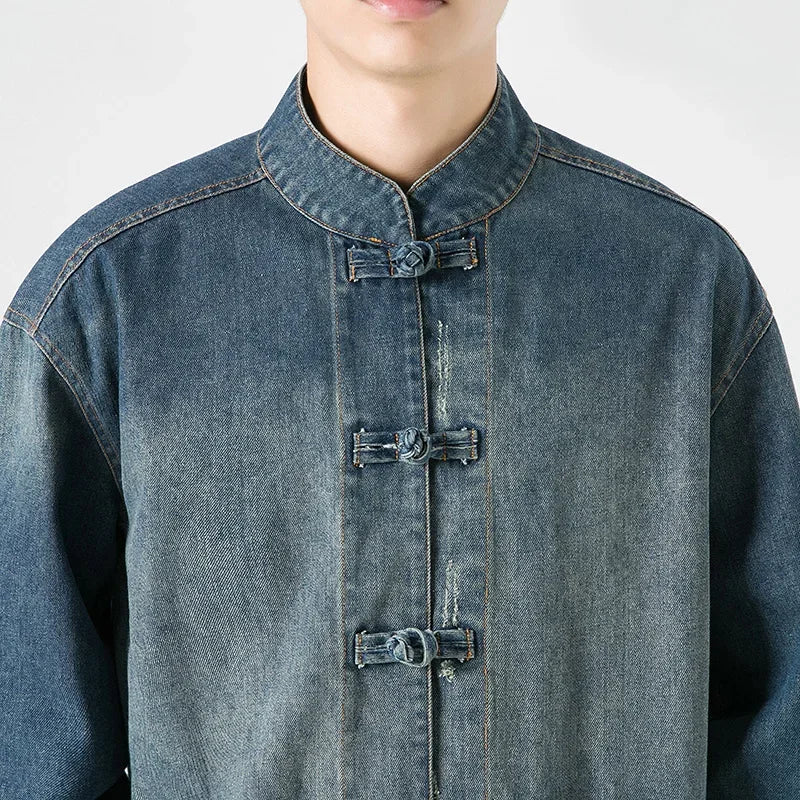 Streetwear men's denim jacket, alternate view