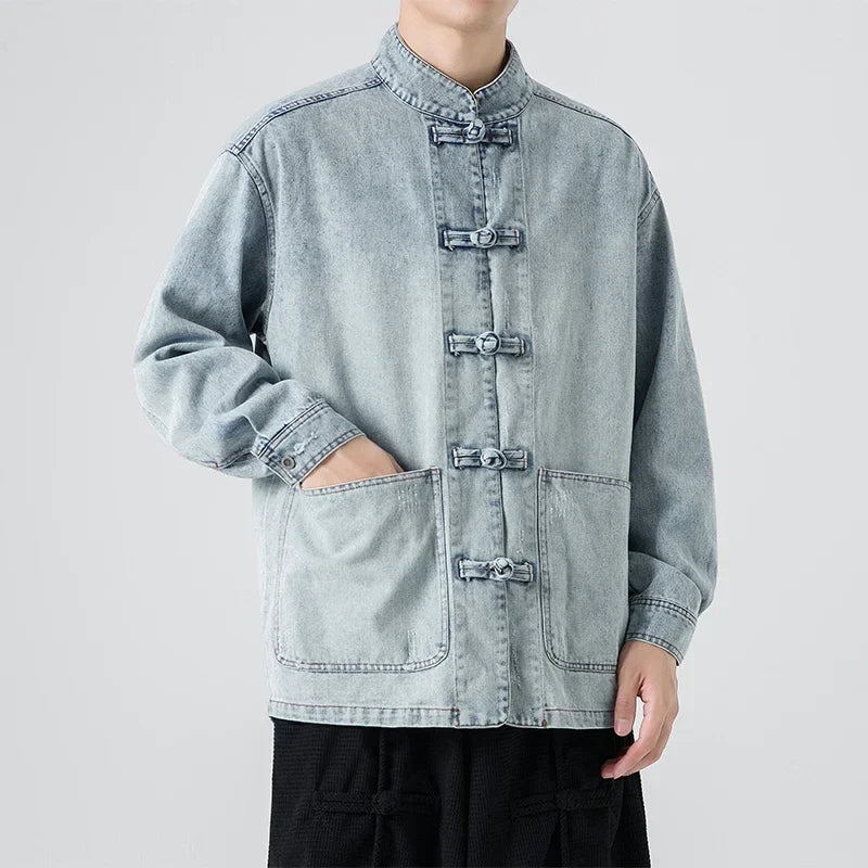 Streetwear men's denim jacket, additional view