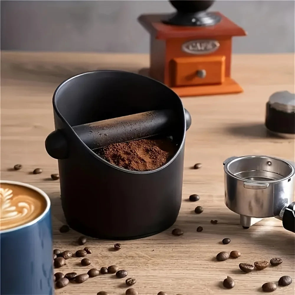 Fondo knock box next to a grinder