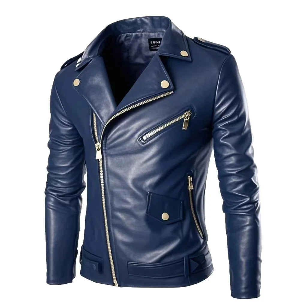 Nicola men's leather jacket, view 5