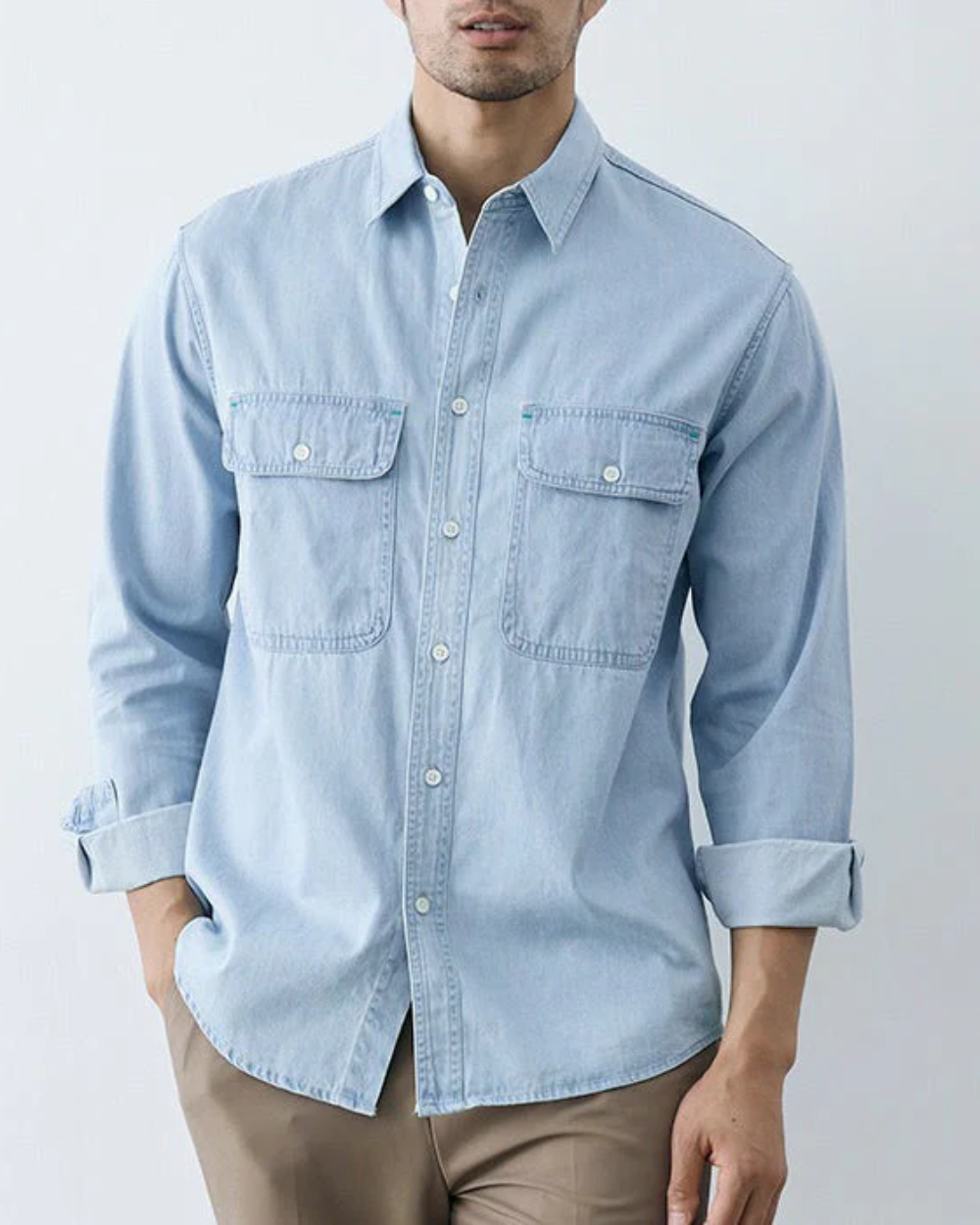 Men's denim shirt, additional view