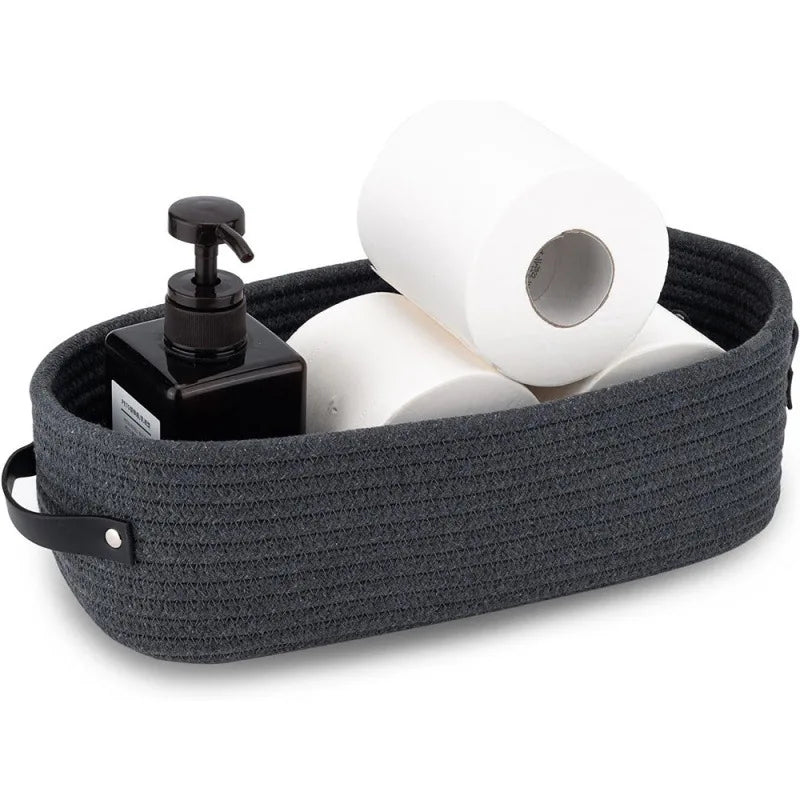 Fune black and white rope basket