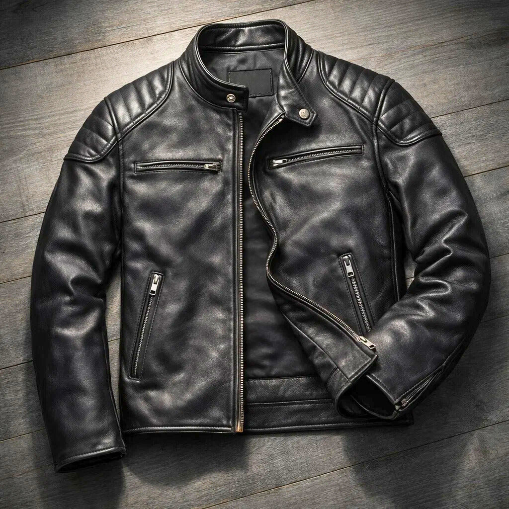 Fabio men's leather jacket, alternate view