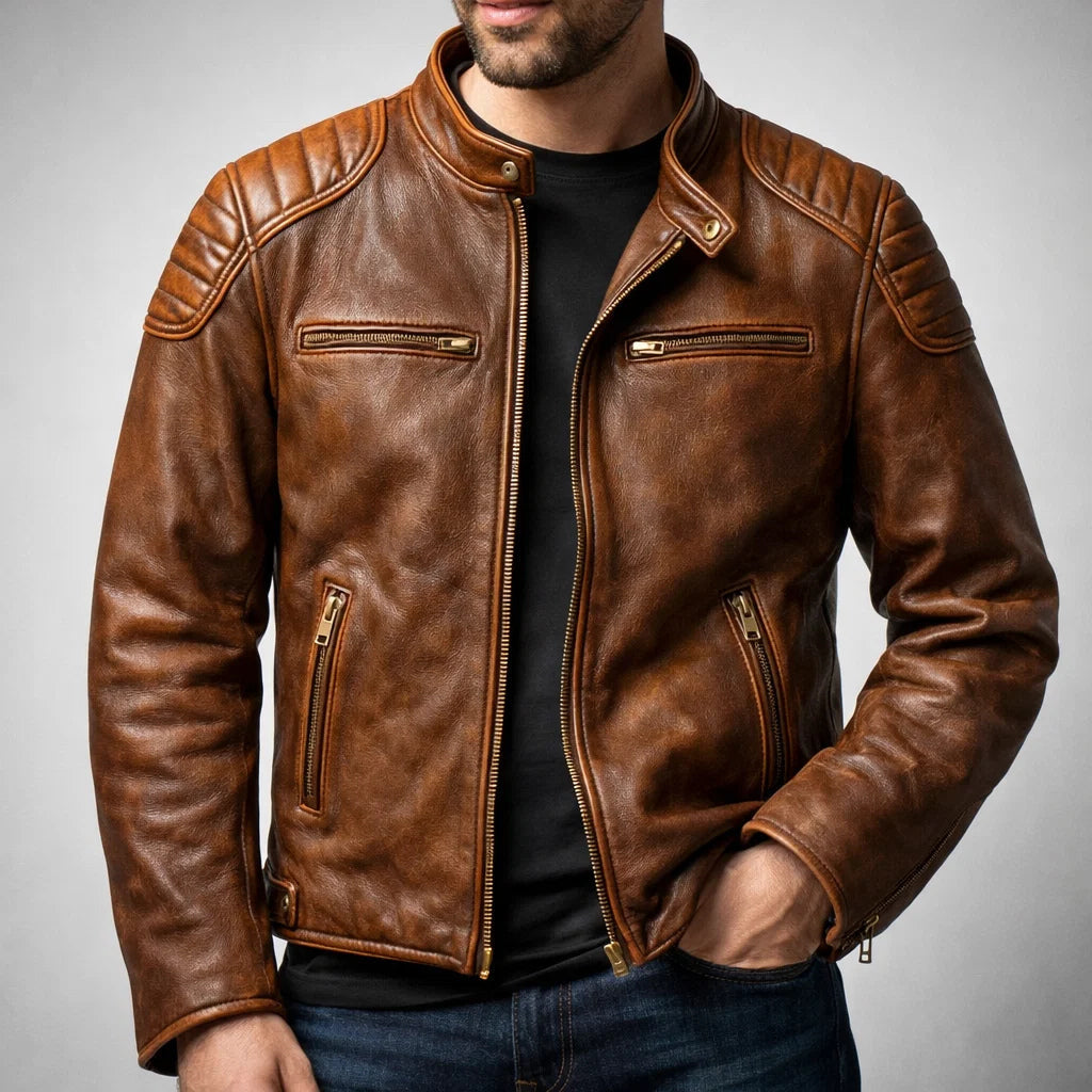 Fabio men's leather jacket, view 4
