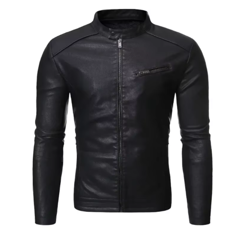 Valerio men's elegant leather jacket, alternate view