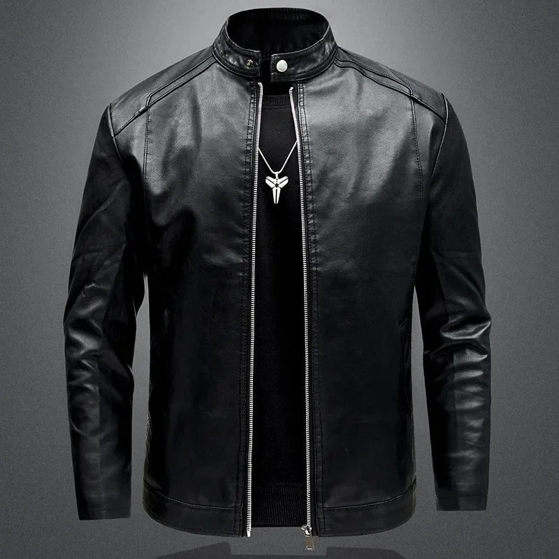 Biker men's elegant leather jacket – Avinos Milano