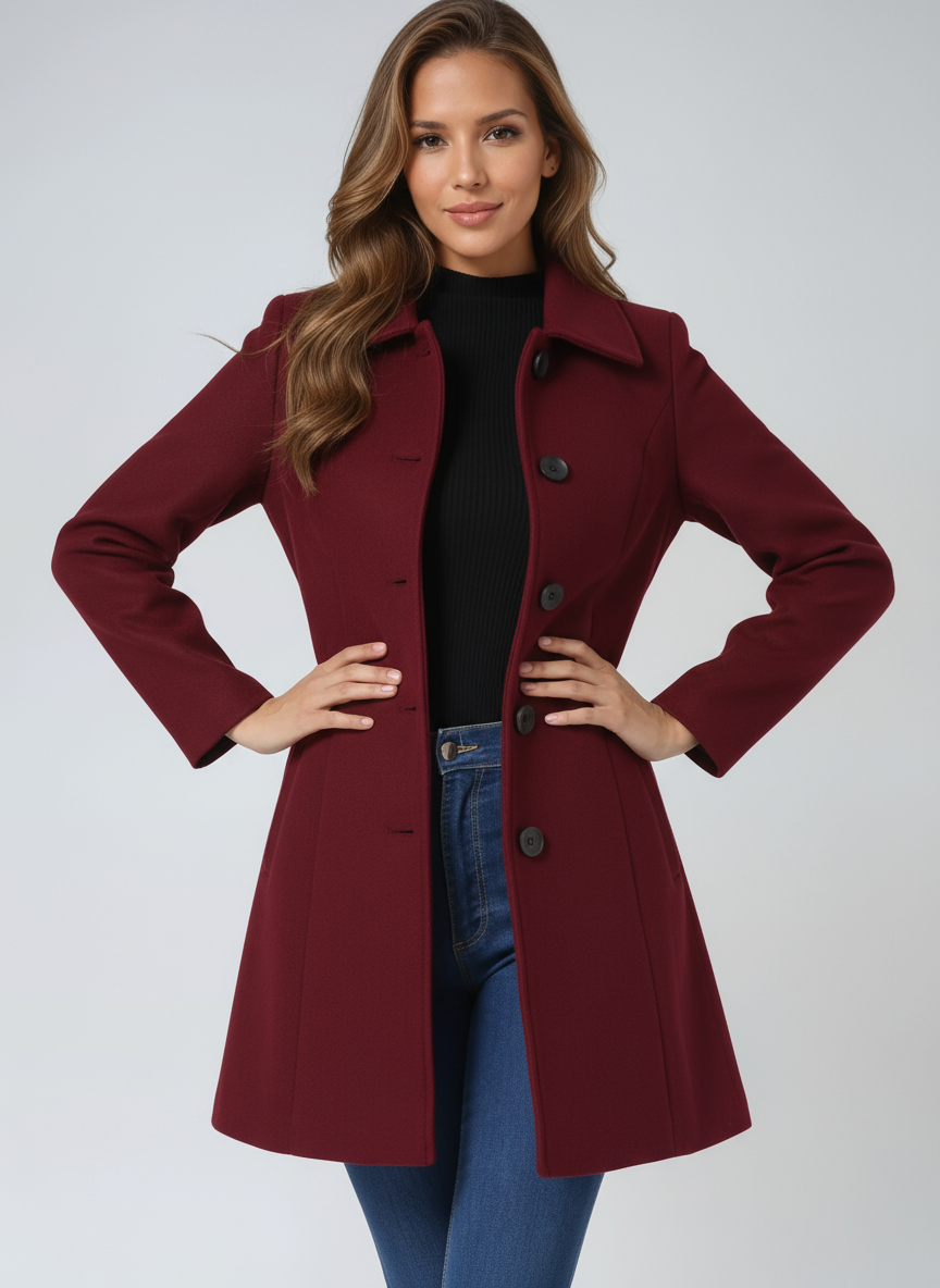 Bella Women's Single Breasted Winter Trench Coat – jackets, view 3