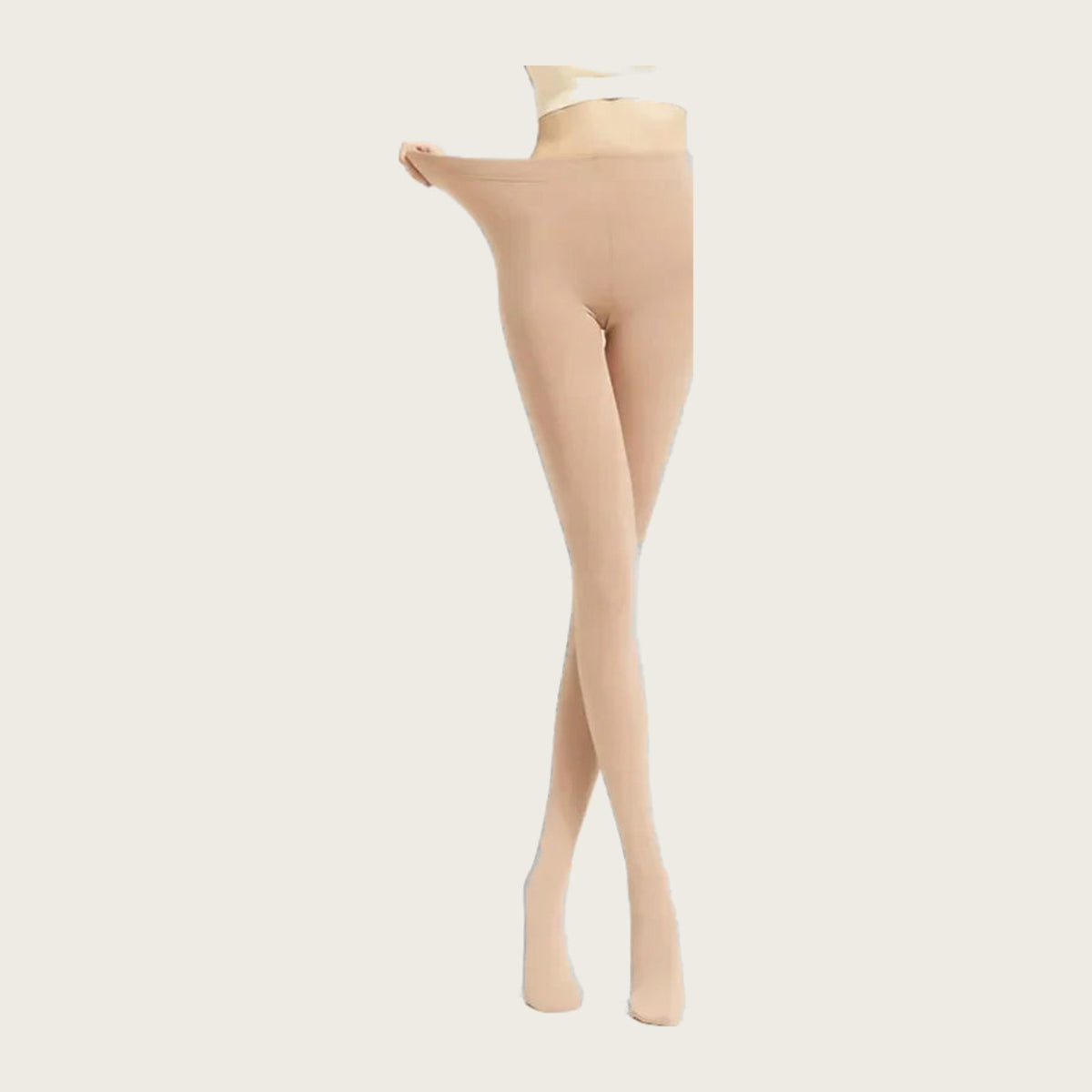 Ginevra Fleece-Lined Sheer Tights in Nude