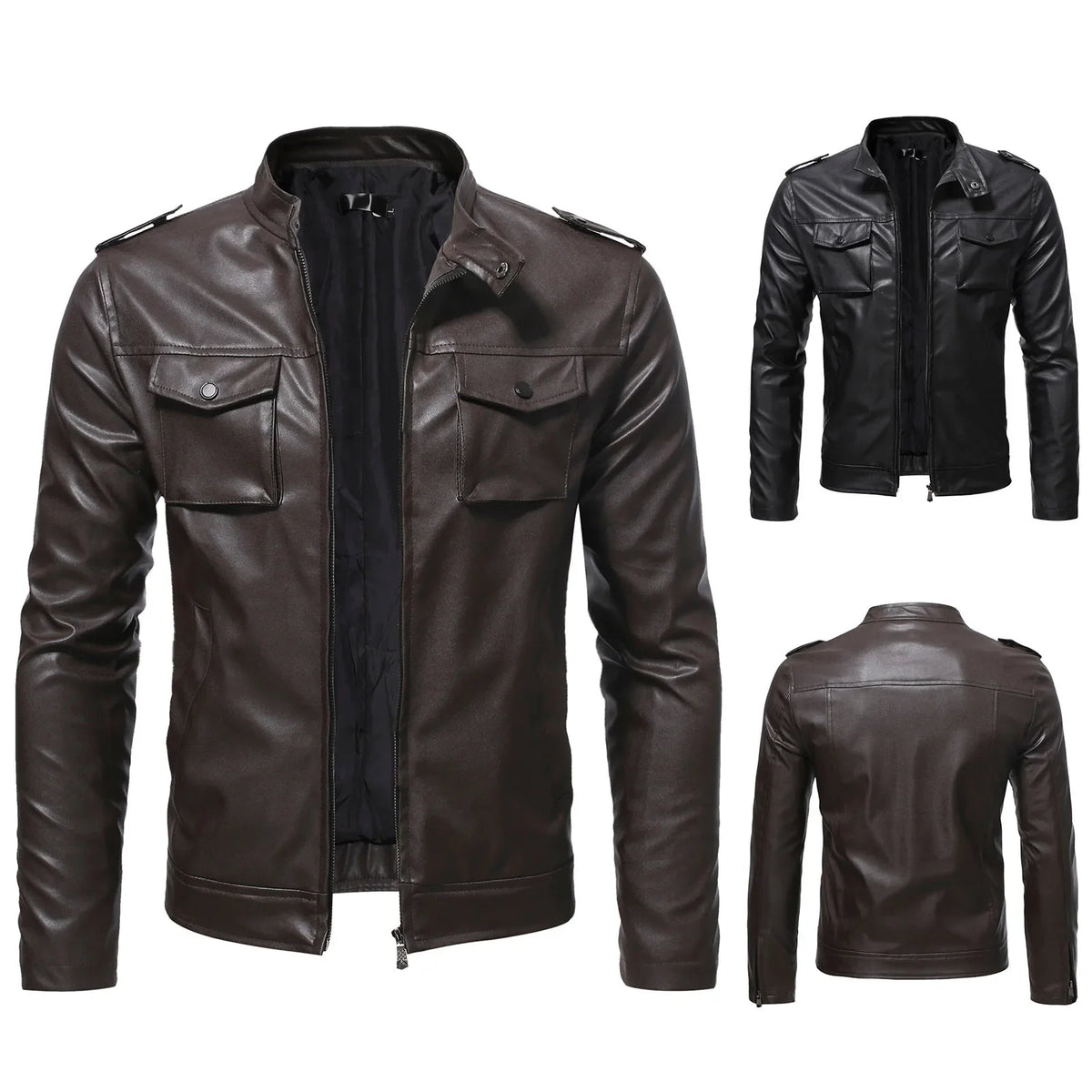 Lorenzo men's leather jacket, additional view