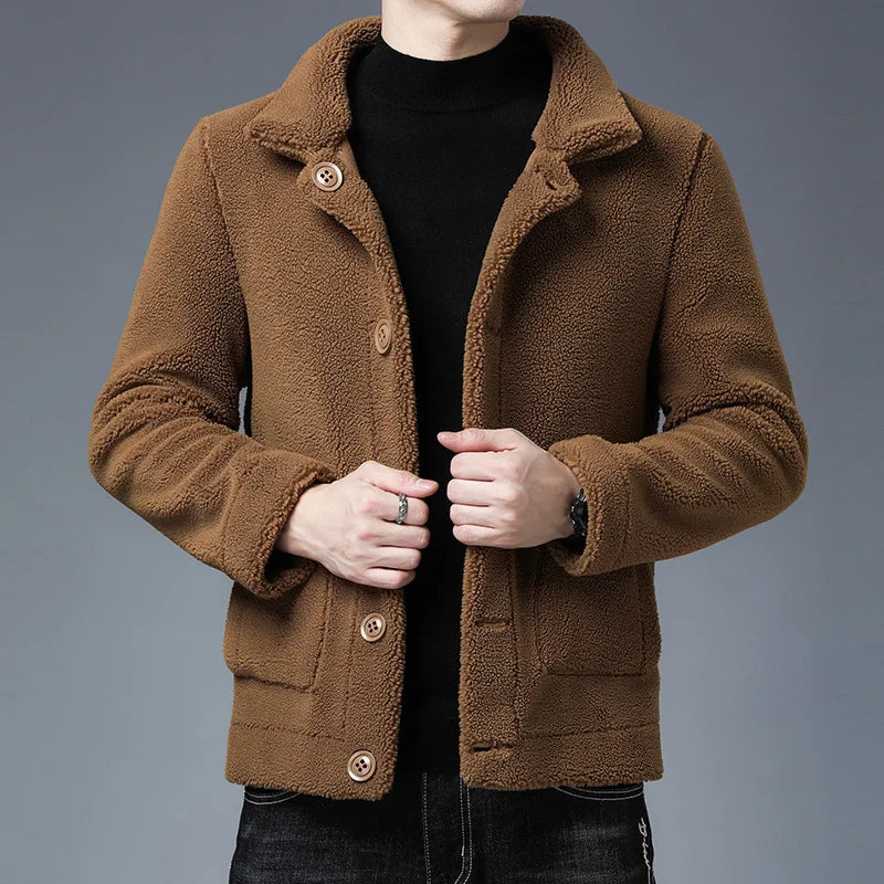 Plush men's wool jacket, view 4