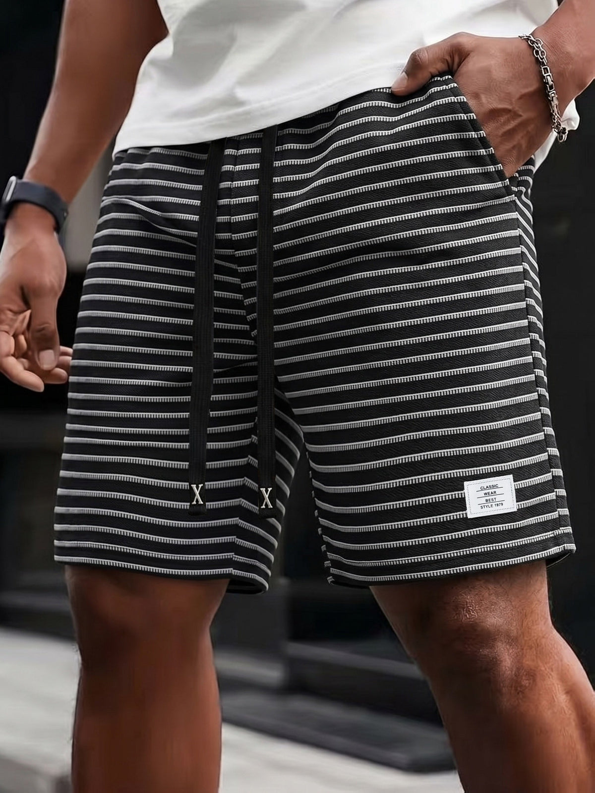 Harrison men's stripe shorts, additional view
