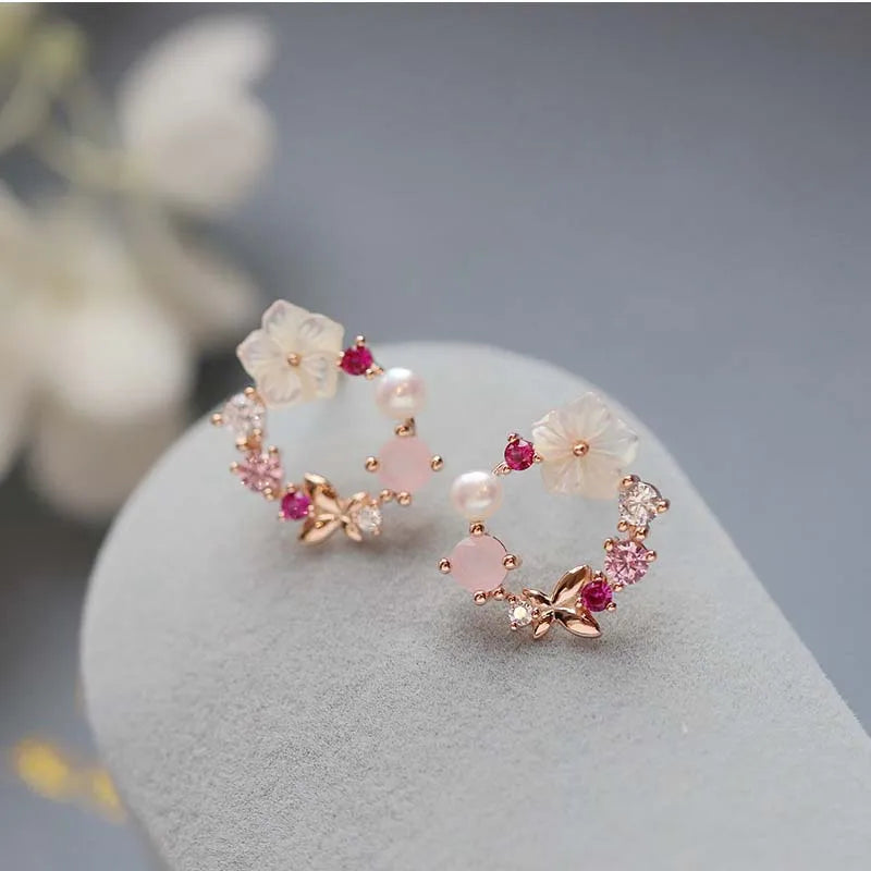 Iris women's floral earrings, additional view