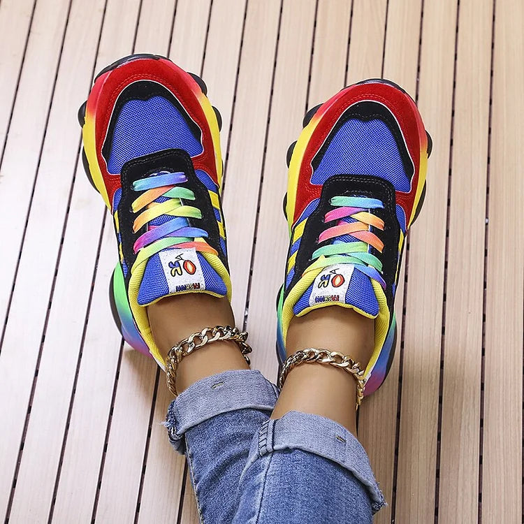 Isla Rainbow Comfort Sneakers in Blue