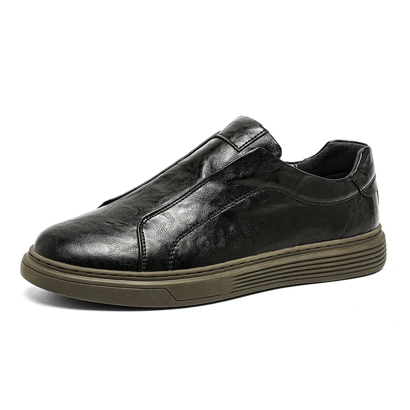 Men's leather slip-on shoes, alternate view