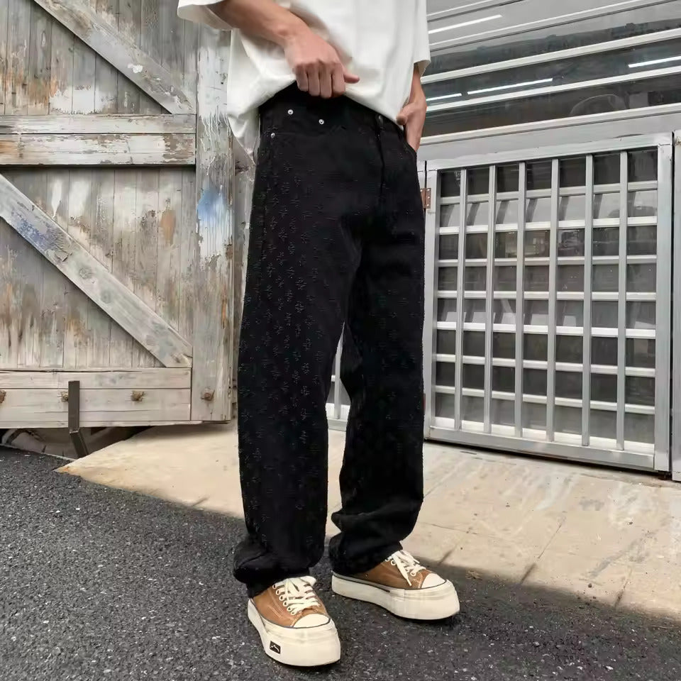 Jacquard men's denim jeans, view 4