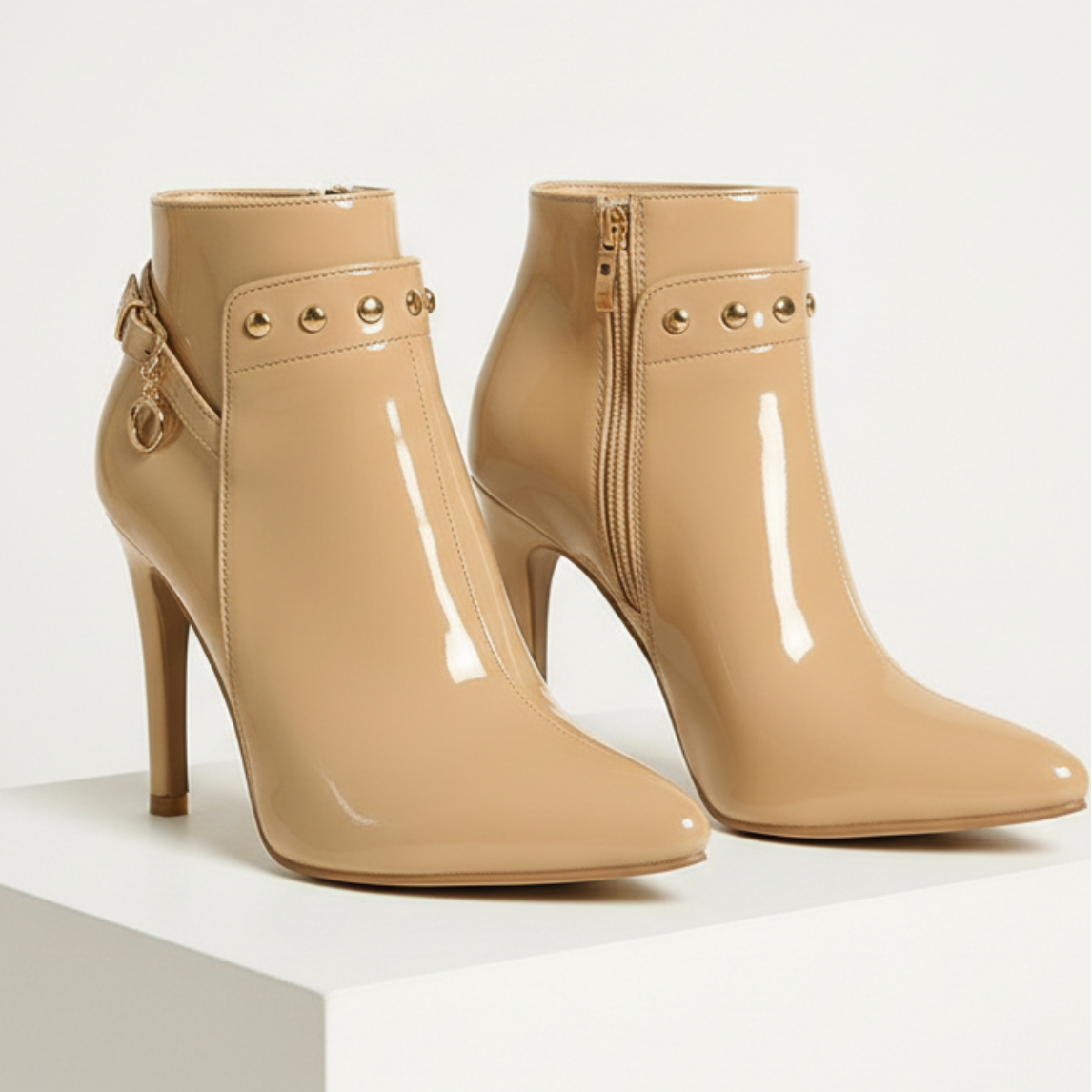 Jacqueline Glossy Ankle Boots – women's shoes, view 8