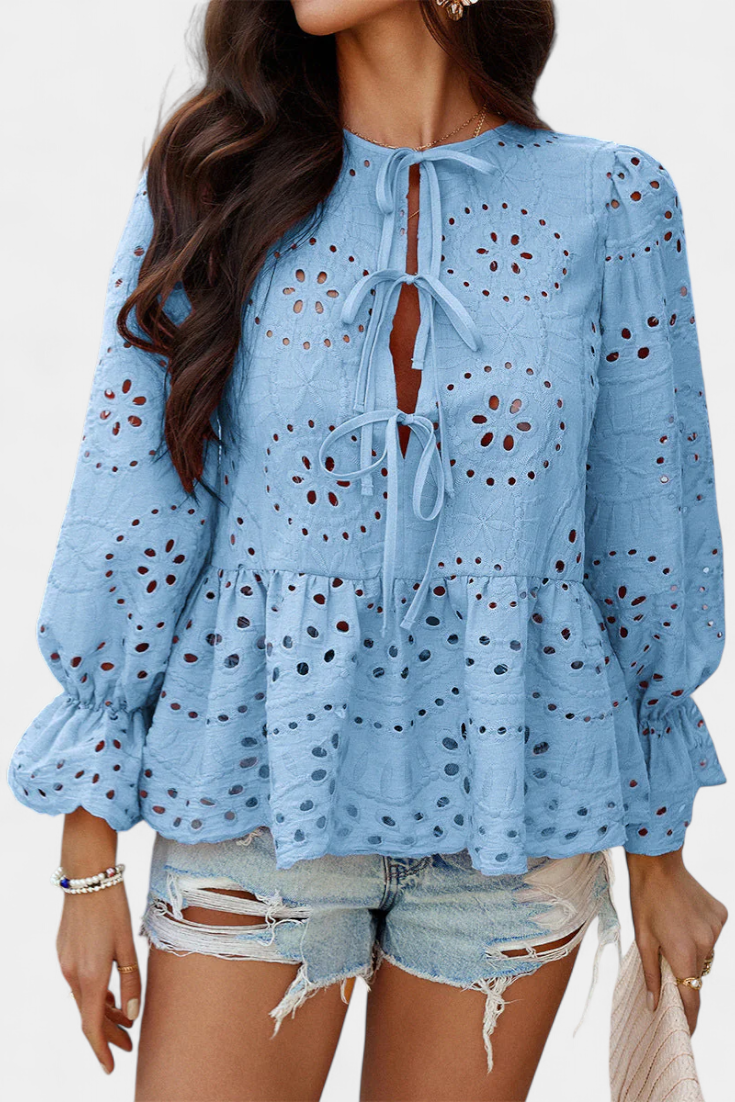 Loose Fit Bohemian Lace Top by Kayden – women's shirts, view 11