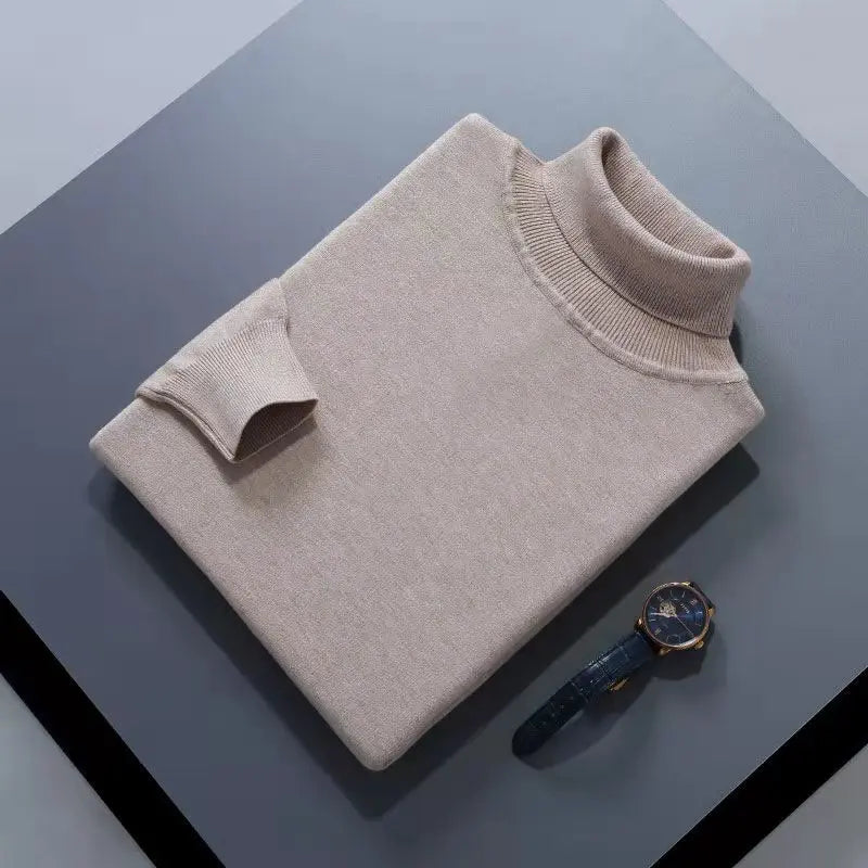 Men's elegant cotton turtleneck sweater, alternate view