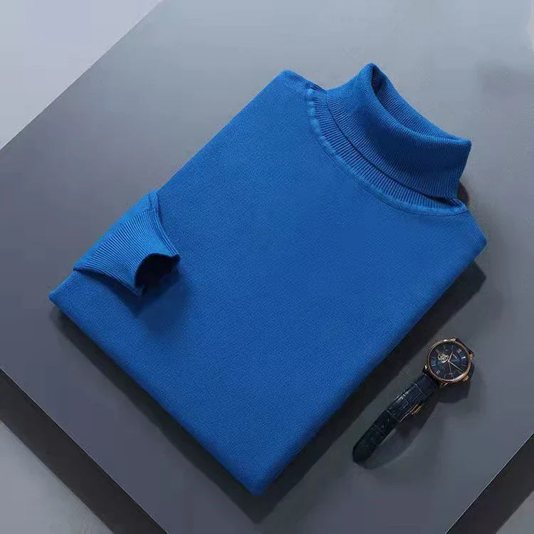 Men's elegant cotton turtleneck sweater, additional view