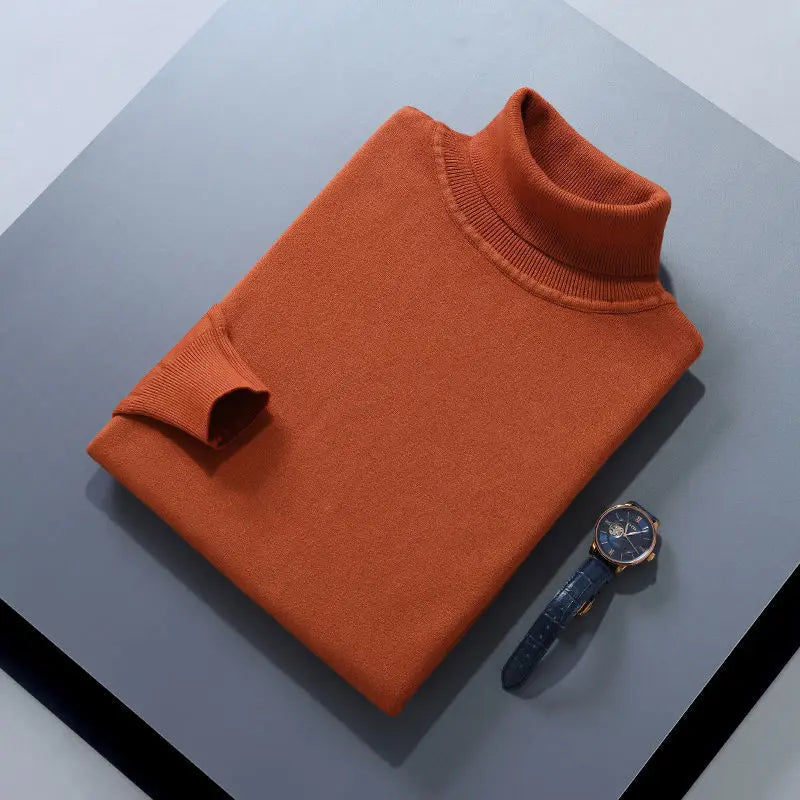 Men's elegant cotton turtleneck sweater, view 4