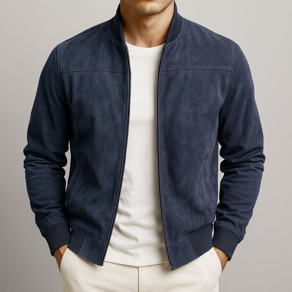 Valerio men's elegant suede jacket, view 5