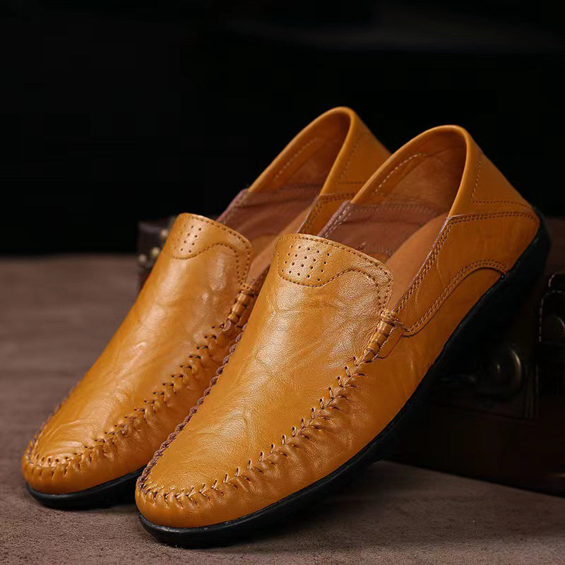 Las men's leather loafers, view 4