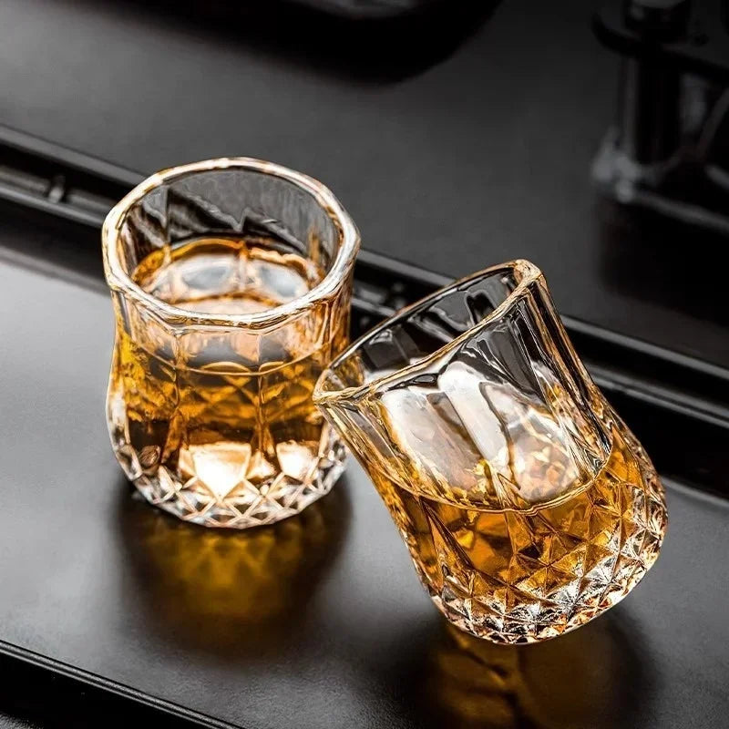 Limoncello cut glass liqueur glasses