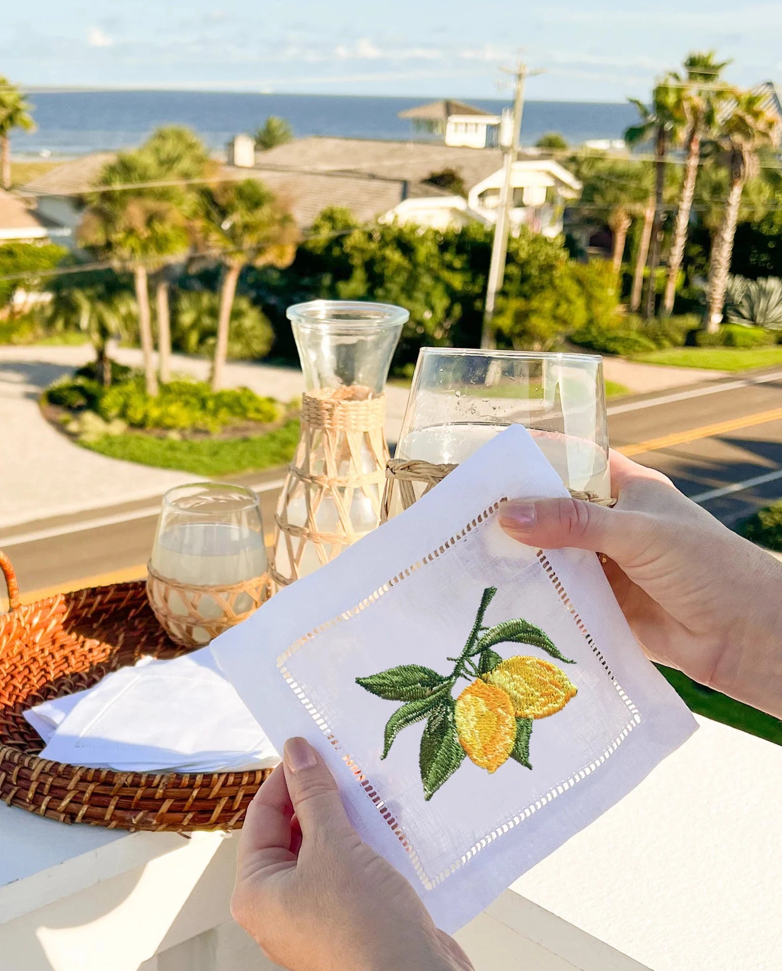 Limone lemon cocktail napkins