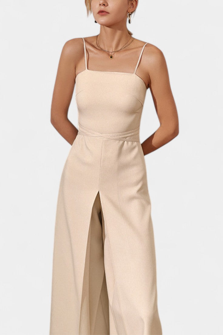 Lindsey Strapless Wide Leg Jumpsuit with Tied Waist – women's jumpsuits, view 2