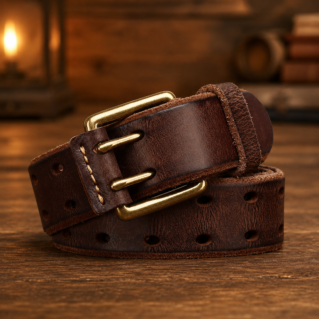Lorenzo Classic Casual Belt in Dark Brown