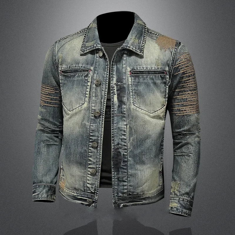 Massimo men's retro denim jacket, alternate view