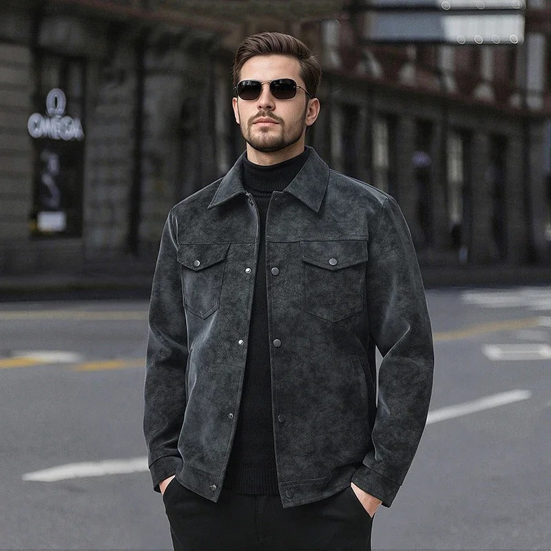 Men's suede jacket, alternate view