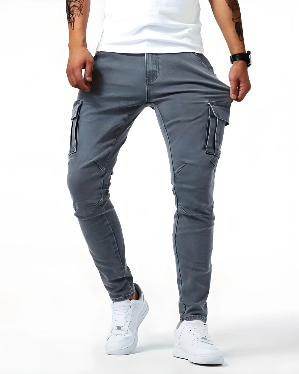 Marino men's cargo stretch pants, view 4