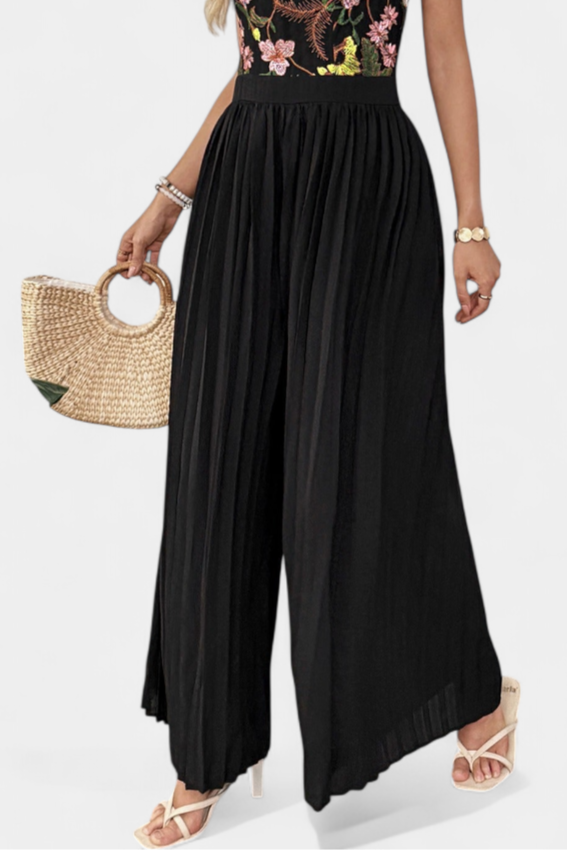 Maruja Floral Lace Halter Jumpsuit with Pleated Palazzo Pants – women's jumpsuits, view 3