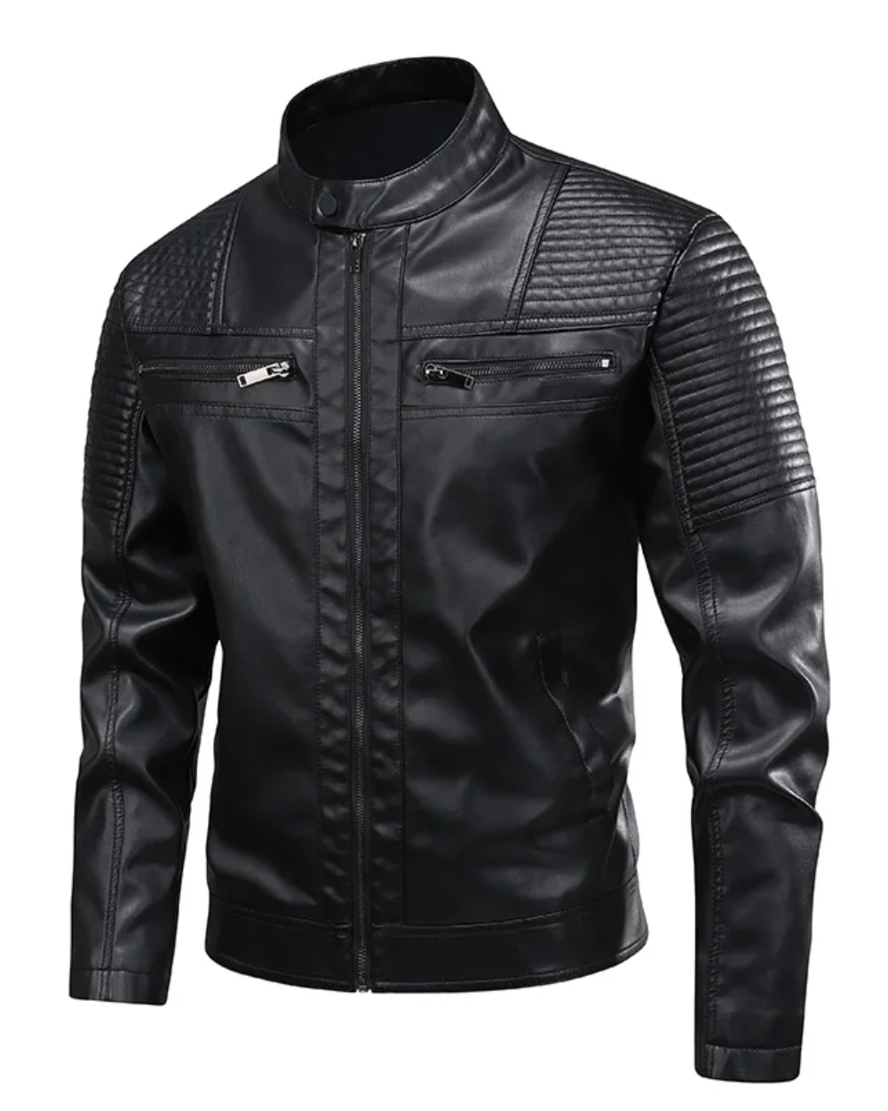 Men's retro leather jacket, additional view