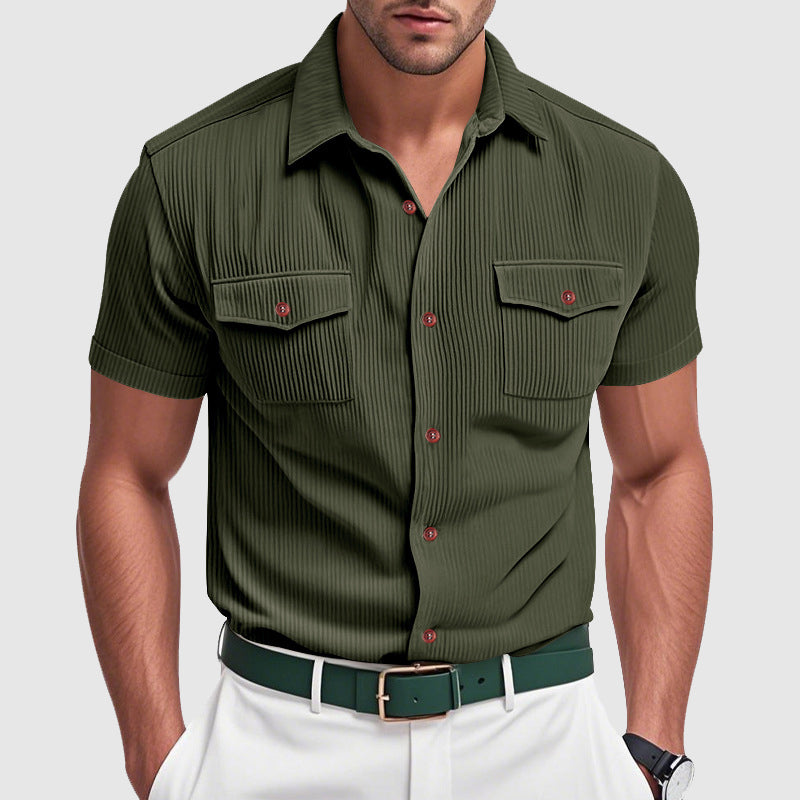 Men's elegant corduroy shirt, view 4
