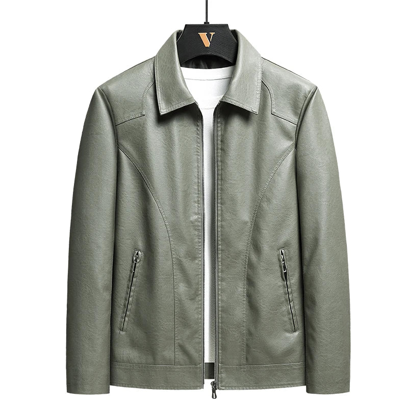 Men's leather jacket, alternate view
